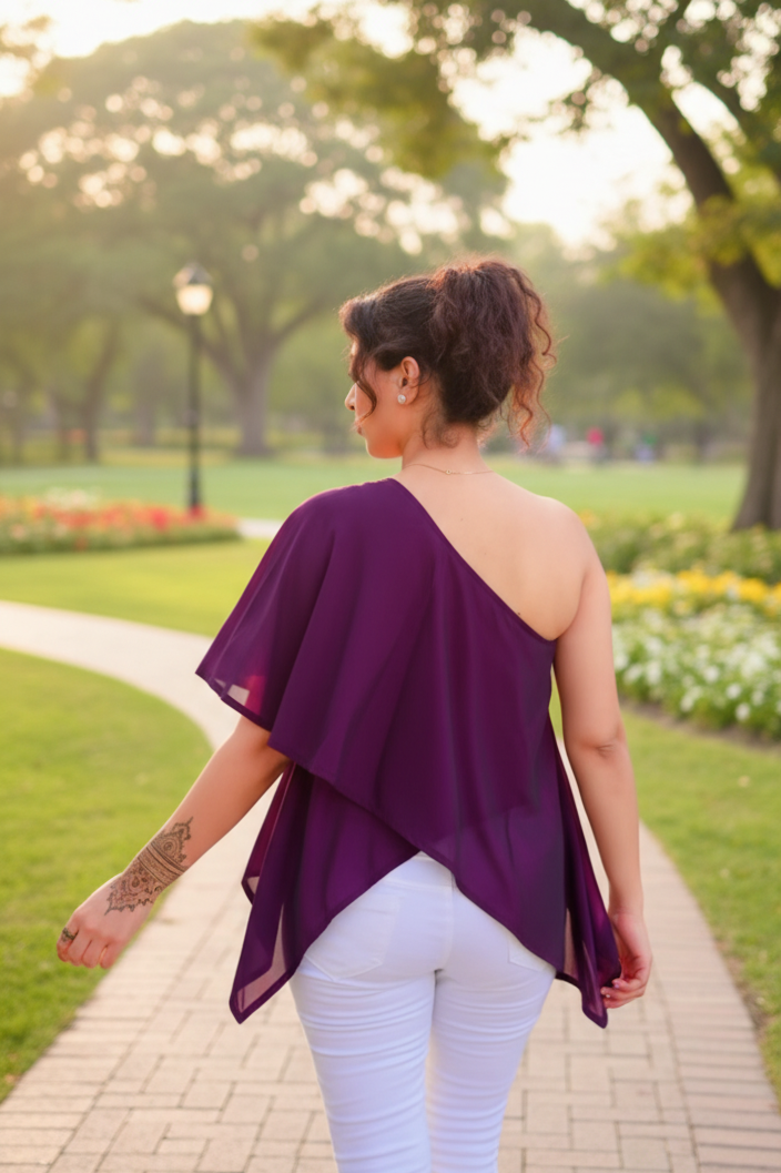 Violate one shoulder top