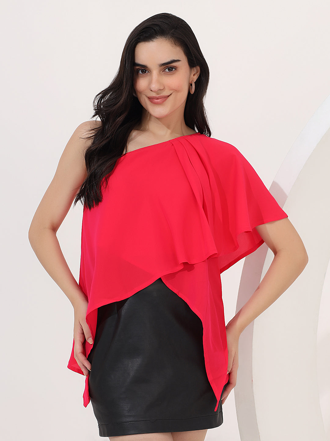 pink one shoulder top