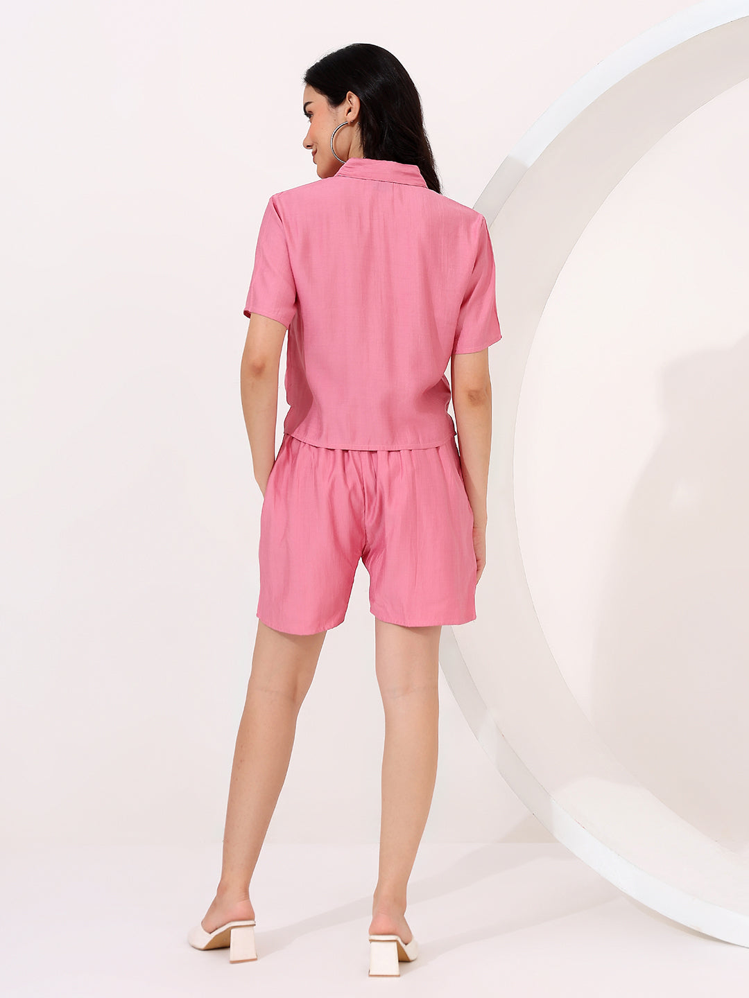 Mauve embroided cord set