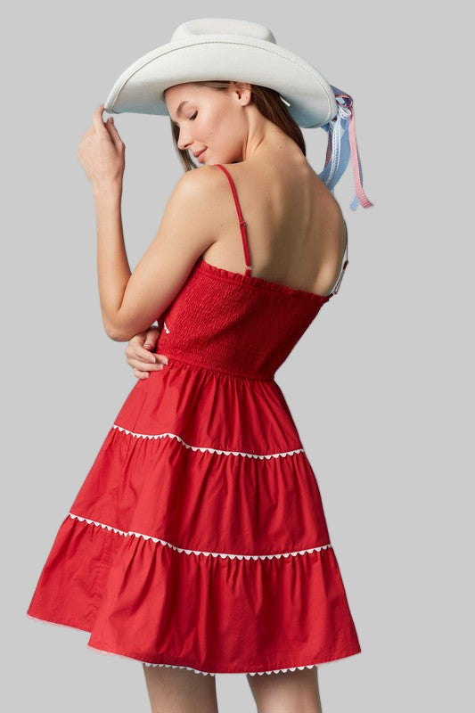 Bright red bow dress