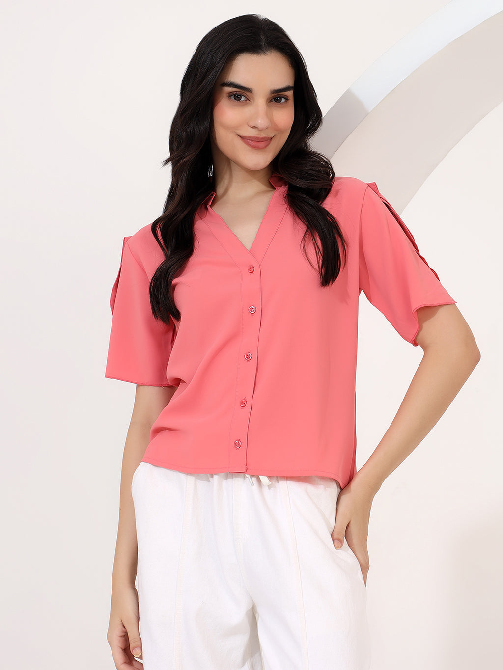 Peach shirt top