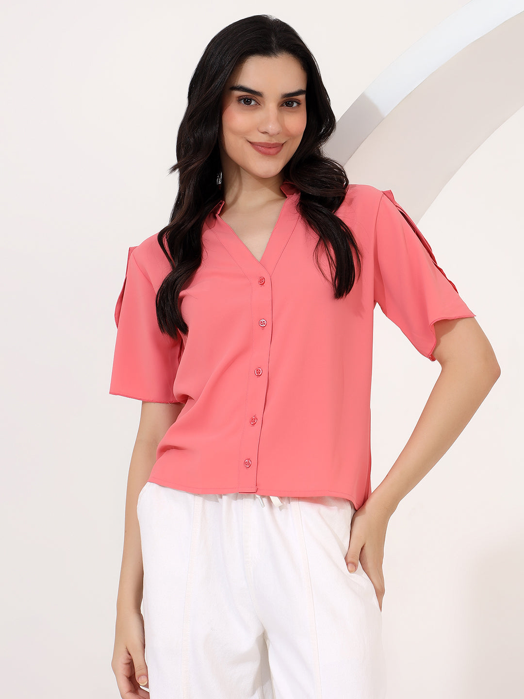 Peach shirt top