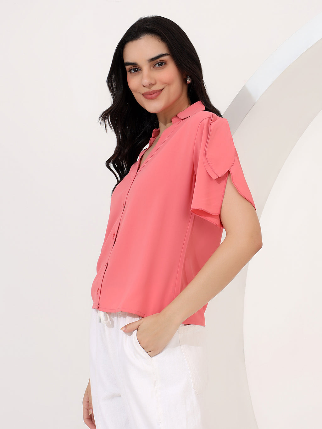 Peach shirt top