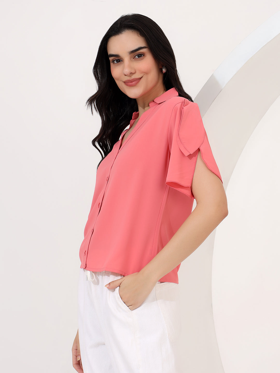 Peach shirt top
