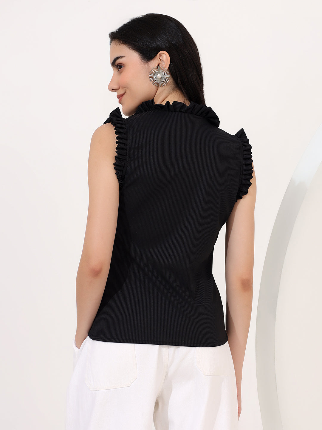 Black frill top – Miss Bright