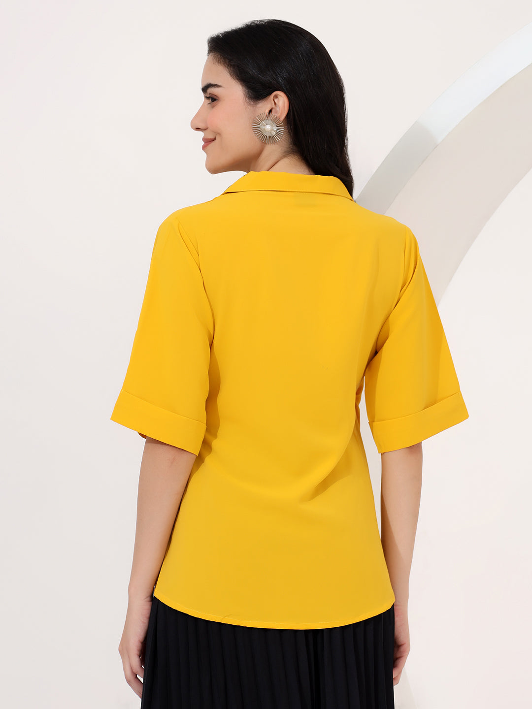 yellow wrap top