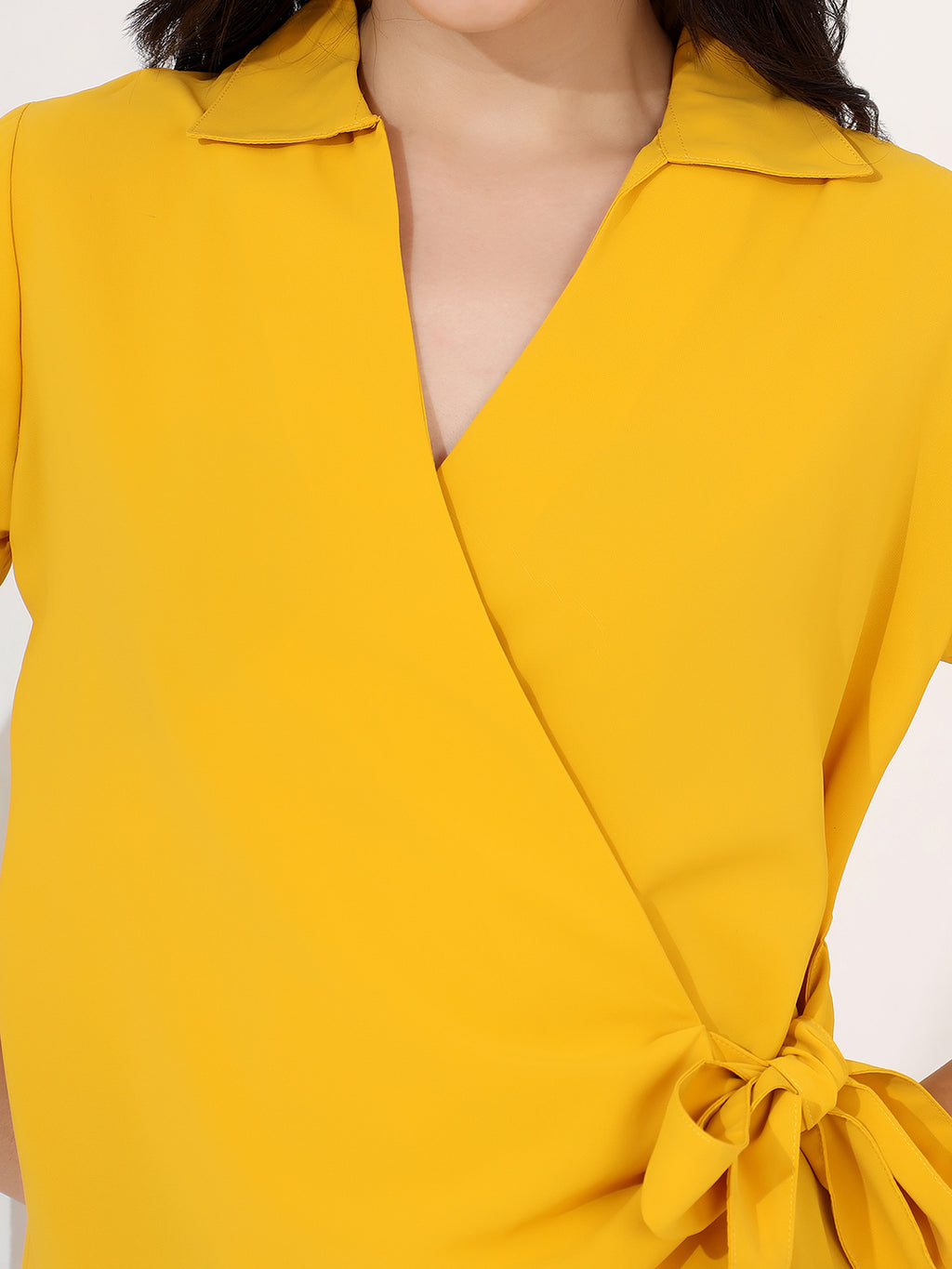yellow wrap top
