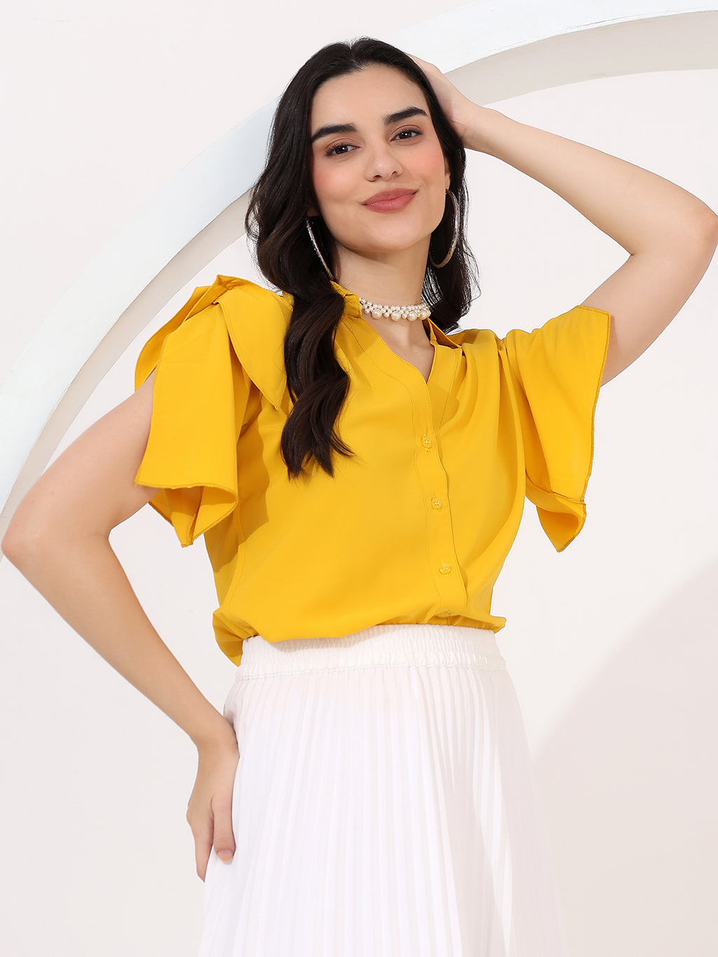 yellow shirt top