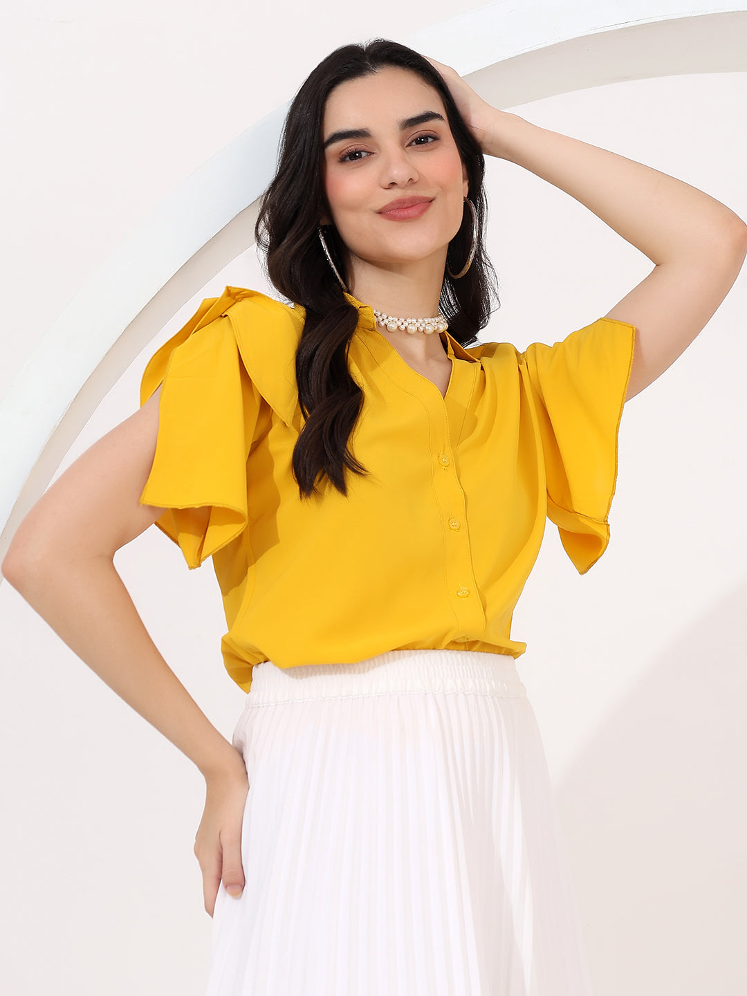 yellow shirt top