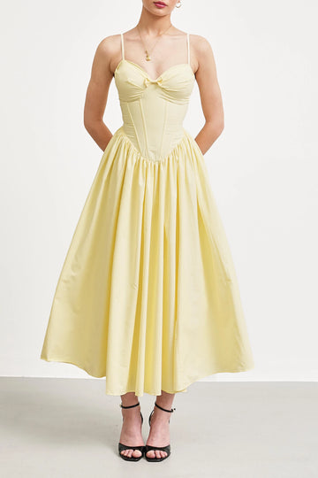 Vanessa Corset Butter Yellow Dress