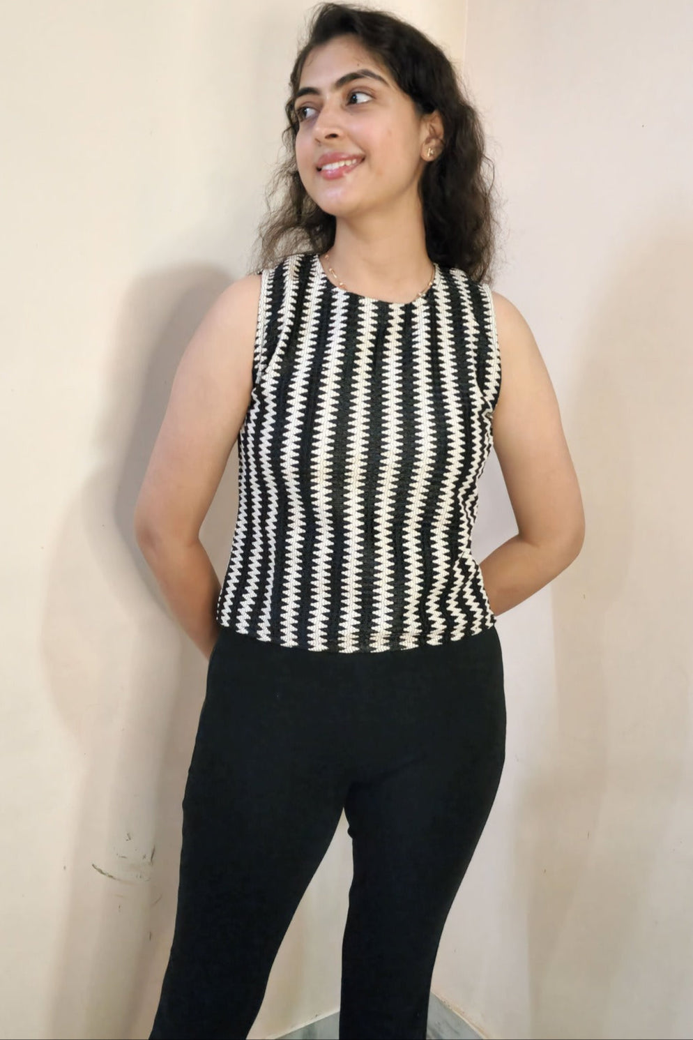 Crochet zig zack top