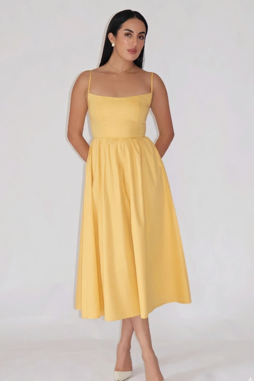Butter yellow cotton dress