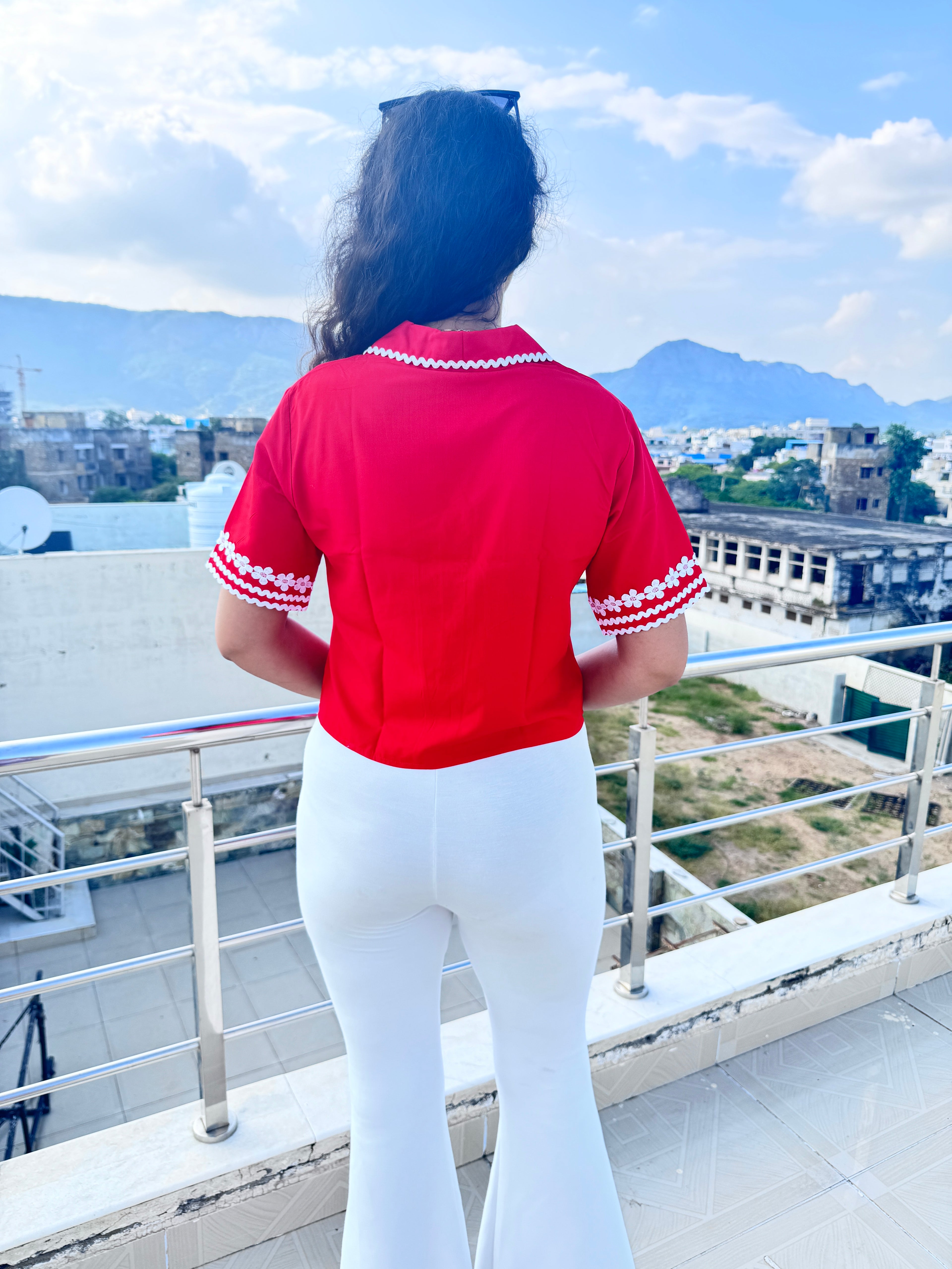 Red lace top