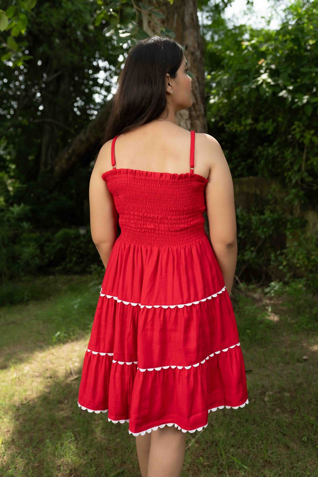 Bright pink bow dress