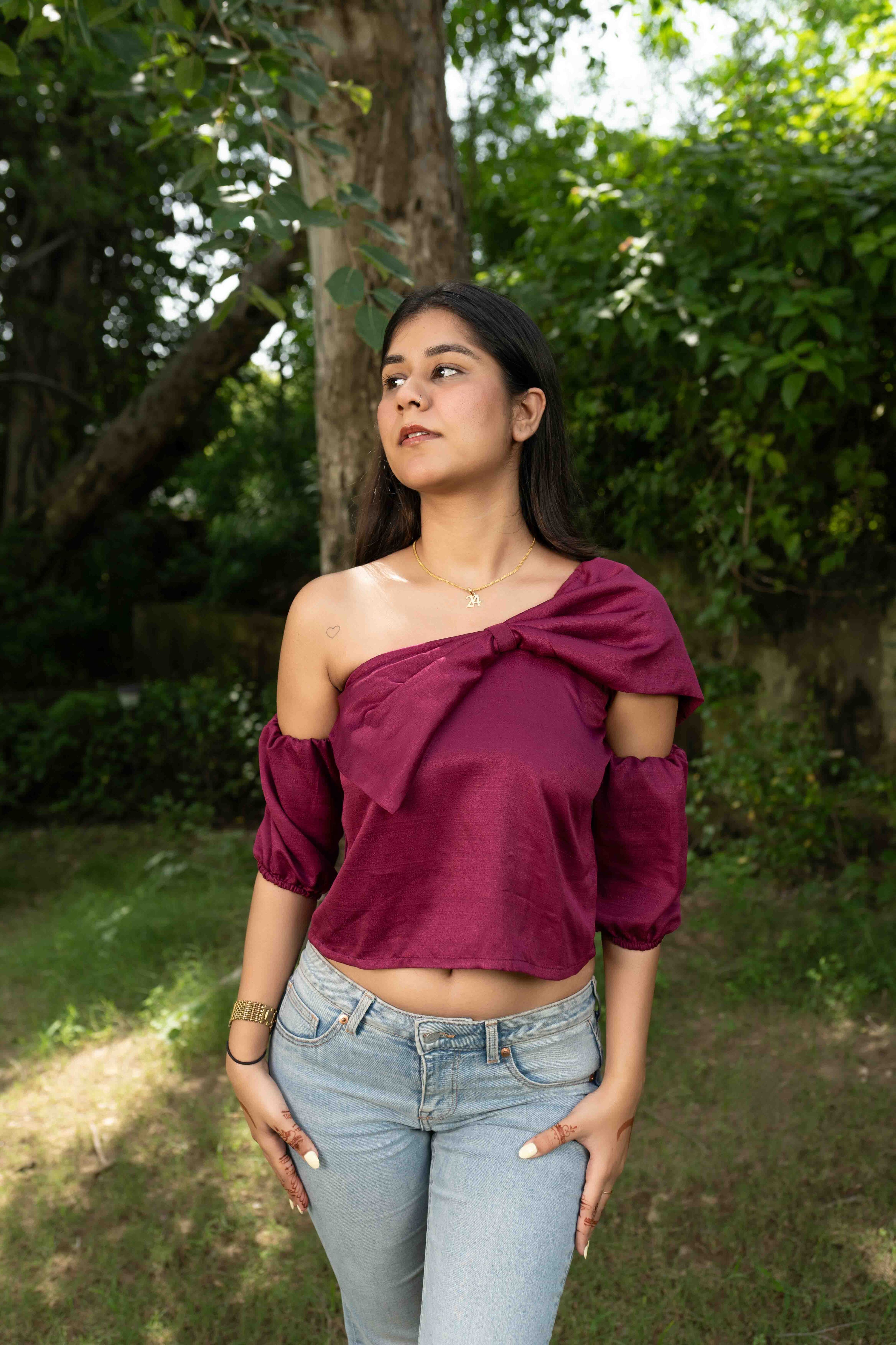 Violet Bow Top