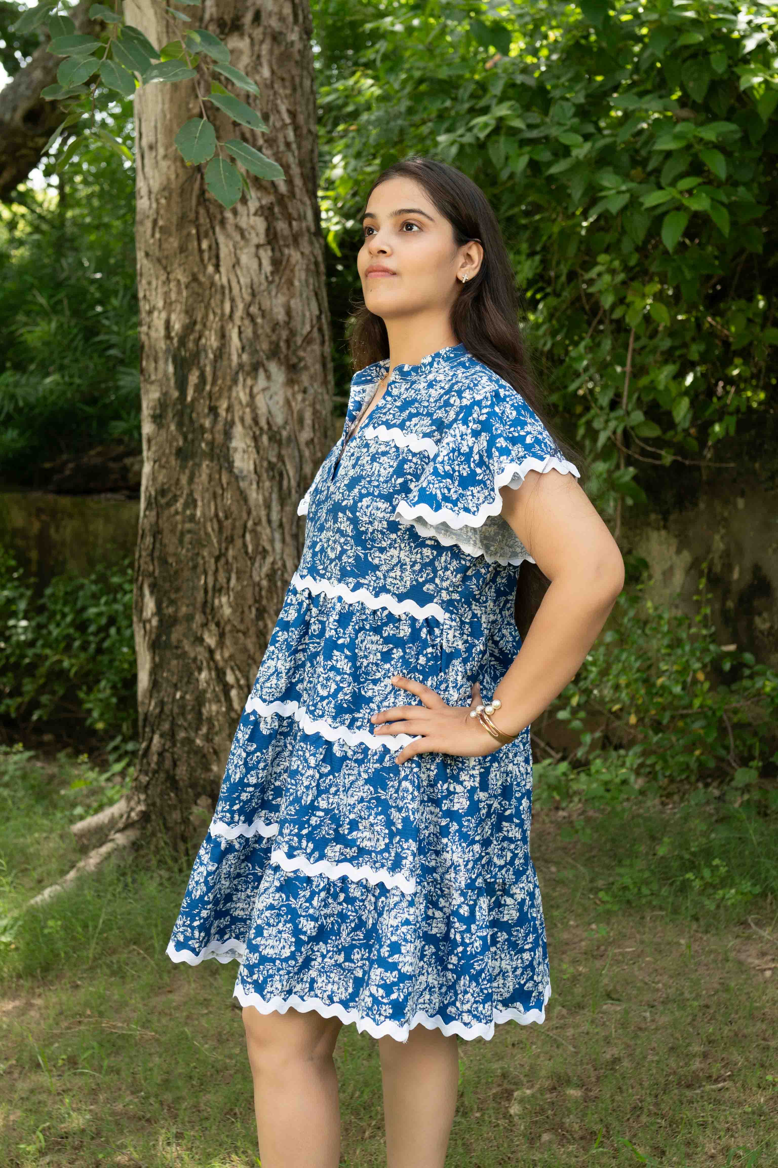 Blue lace dress