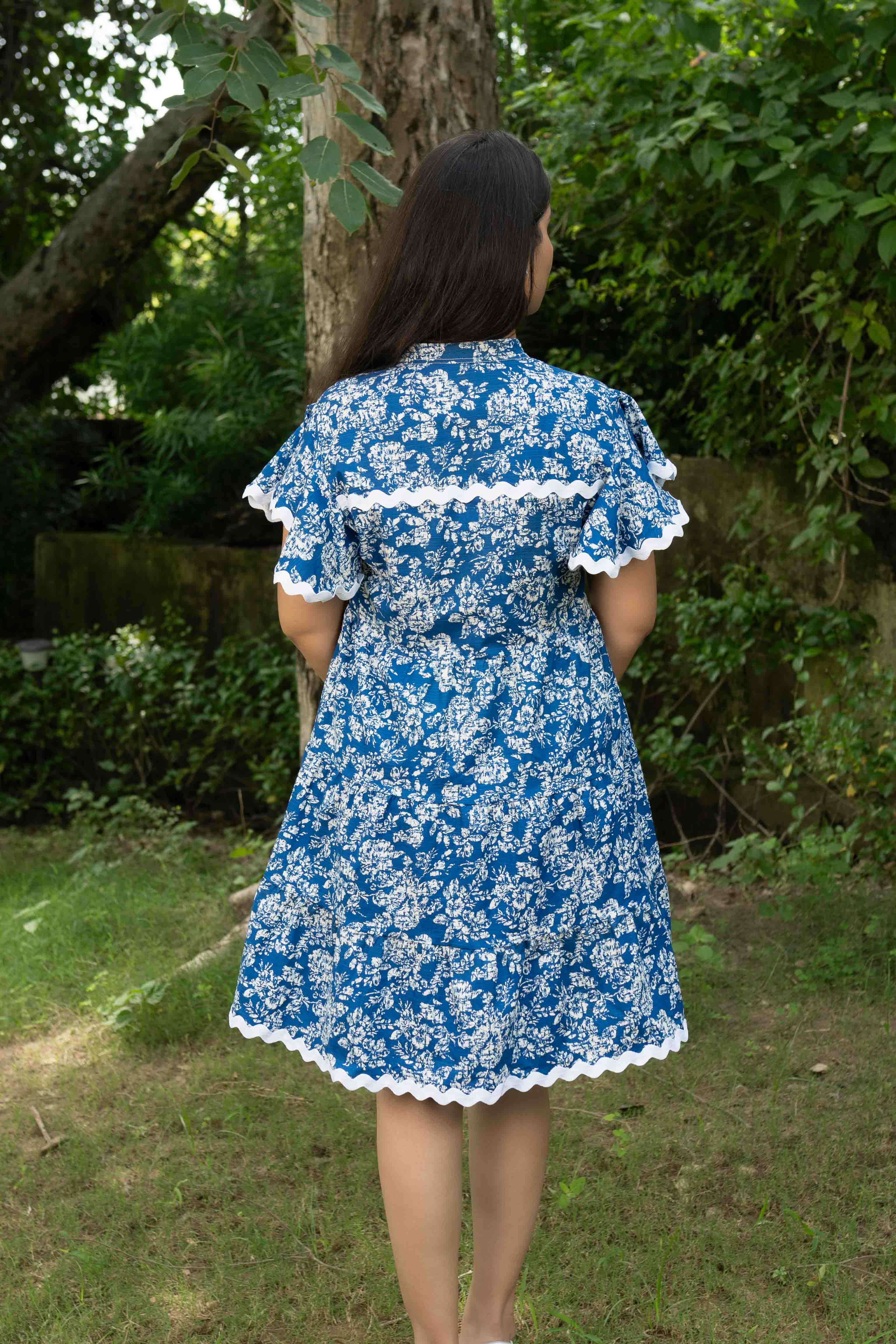 Blue lace dress