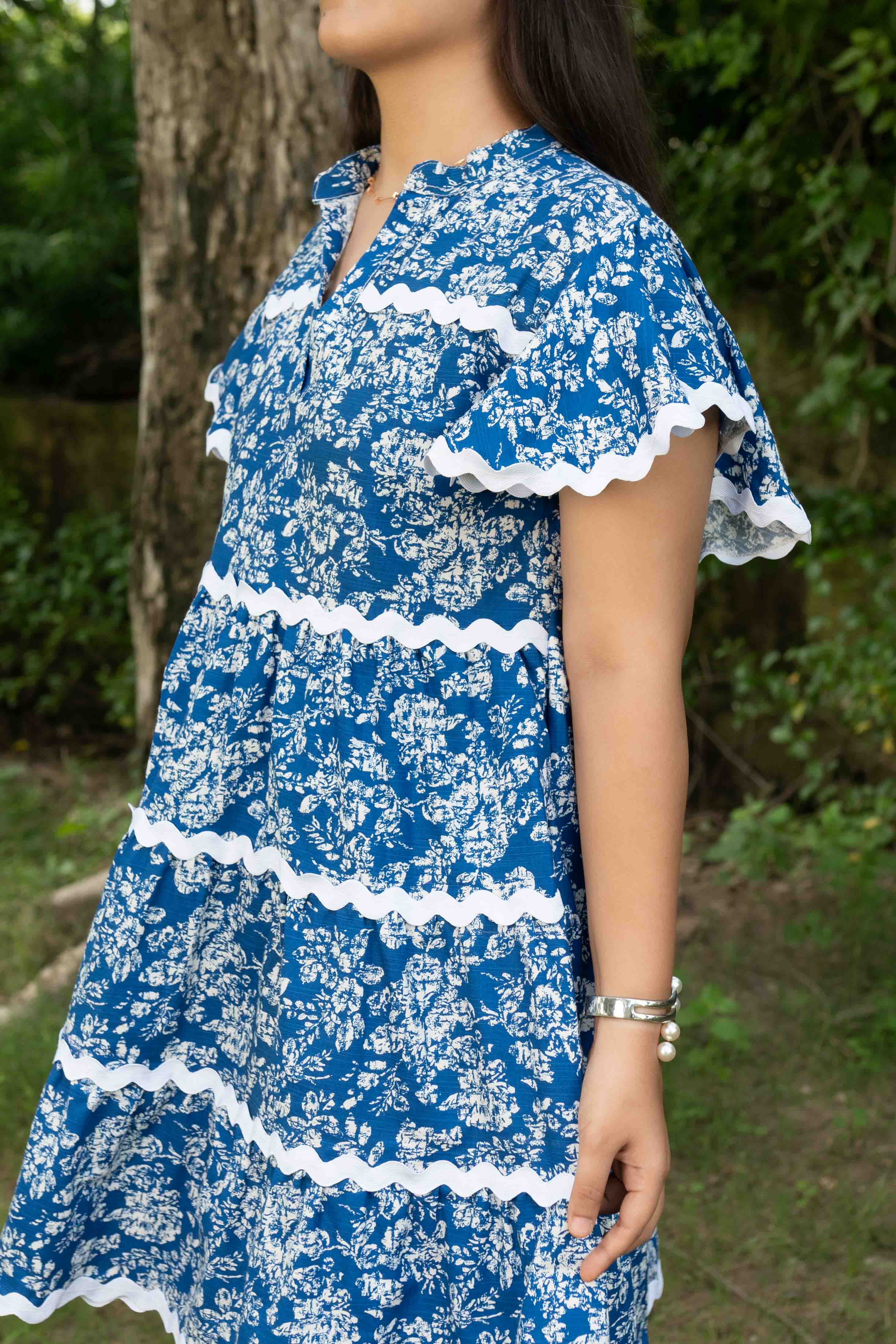 Blue lace dress