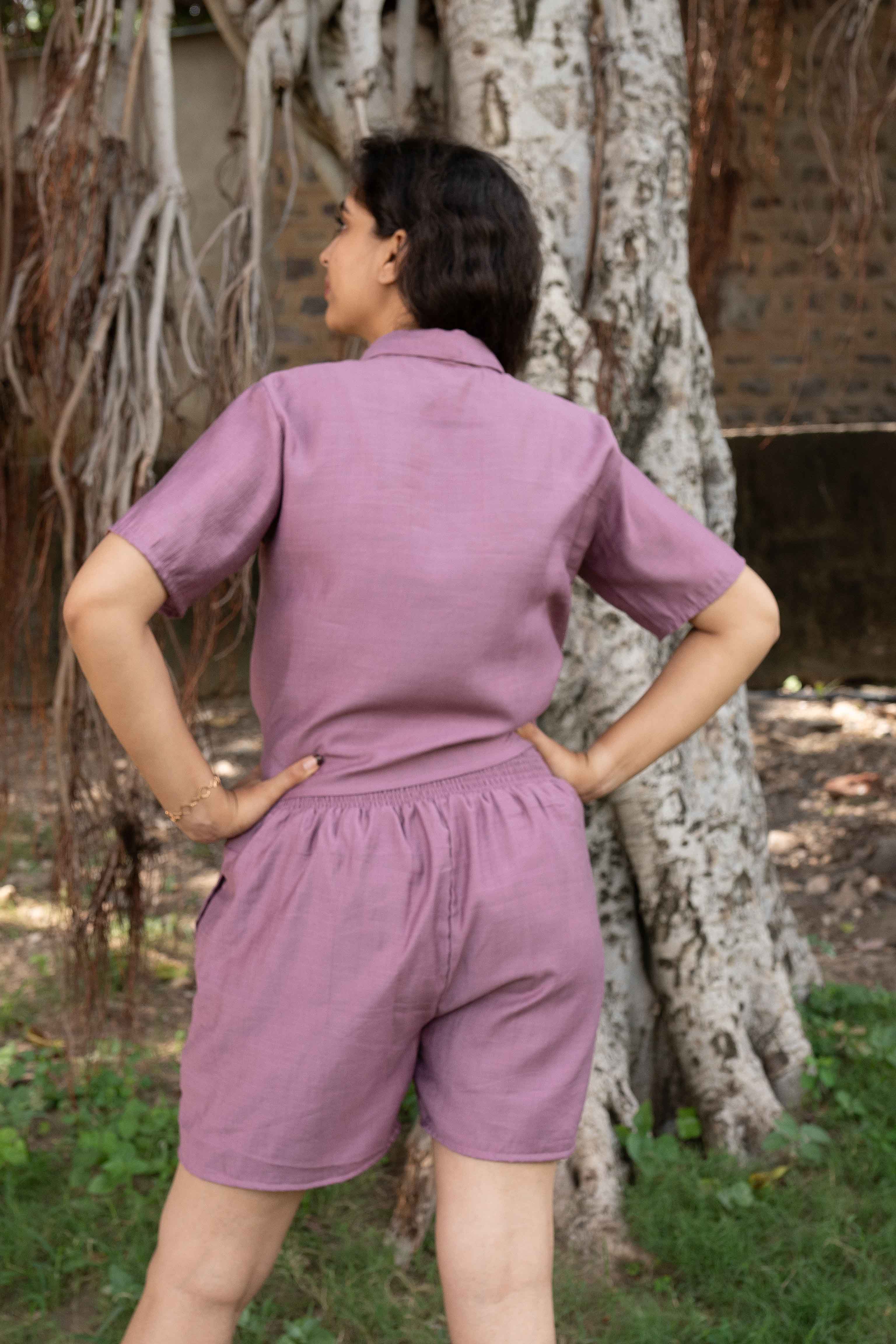 Purple embroided co-ord set