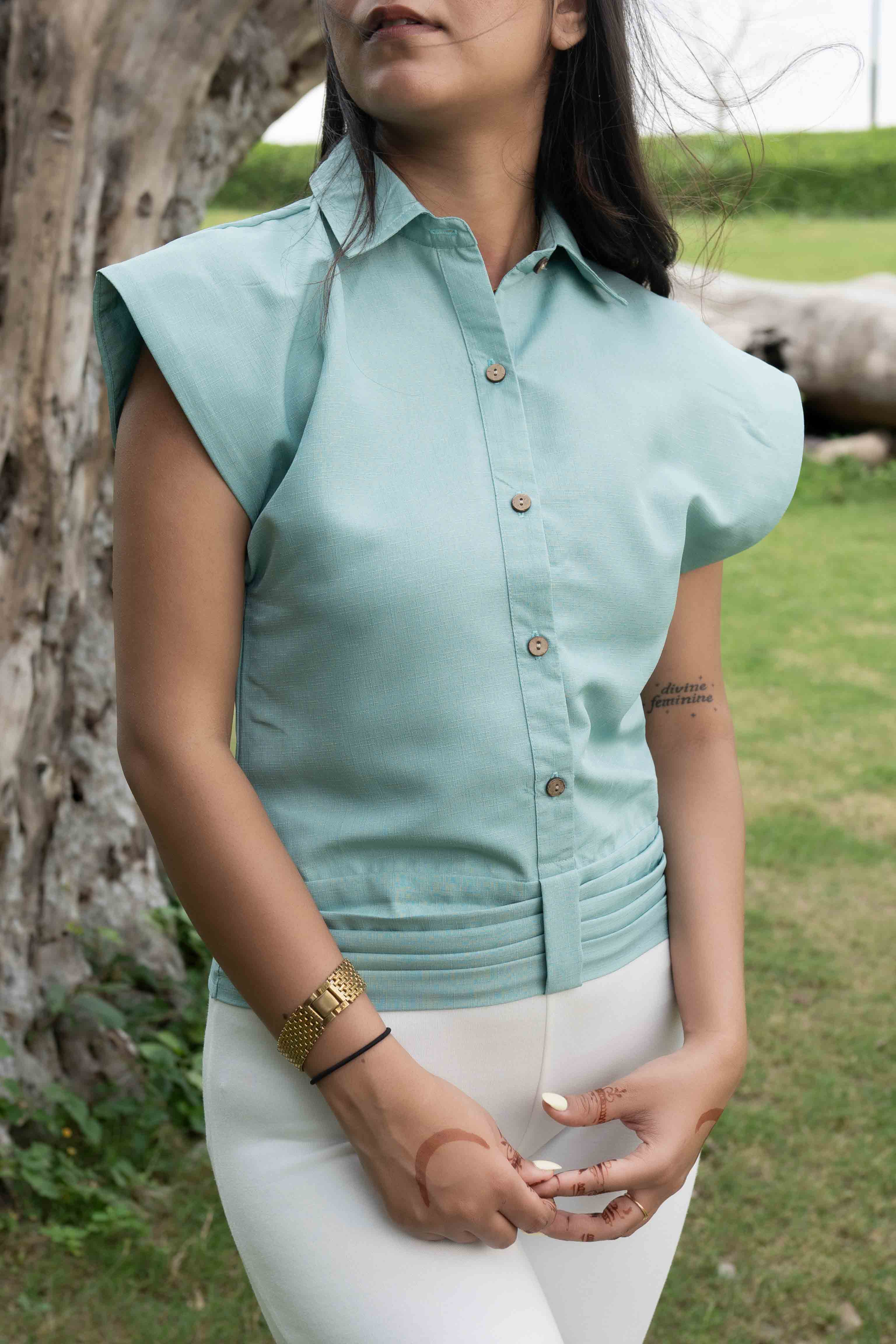 Aqua power shoulder top