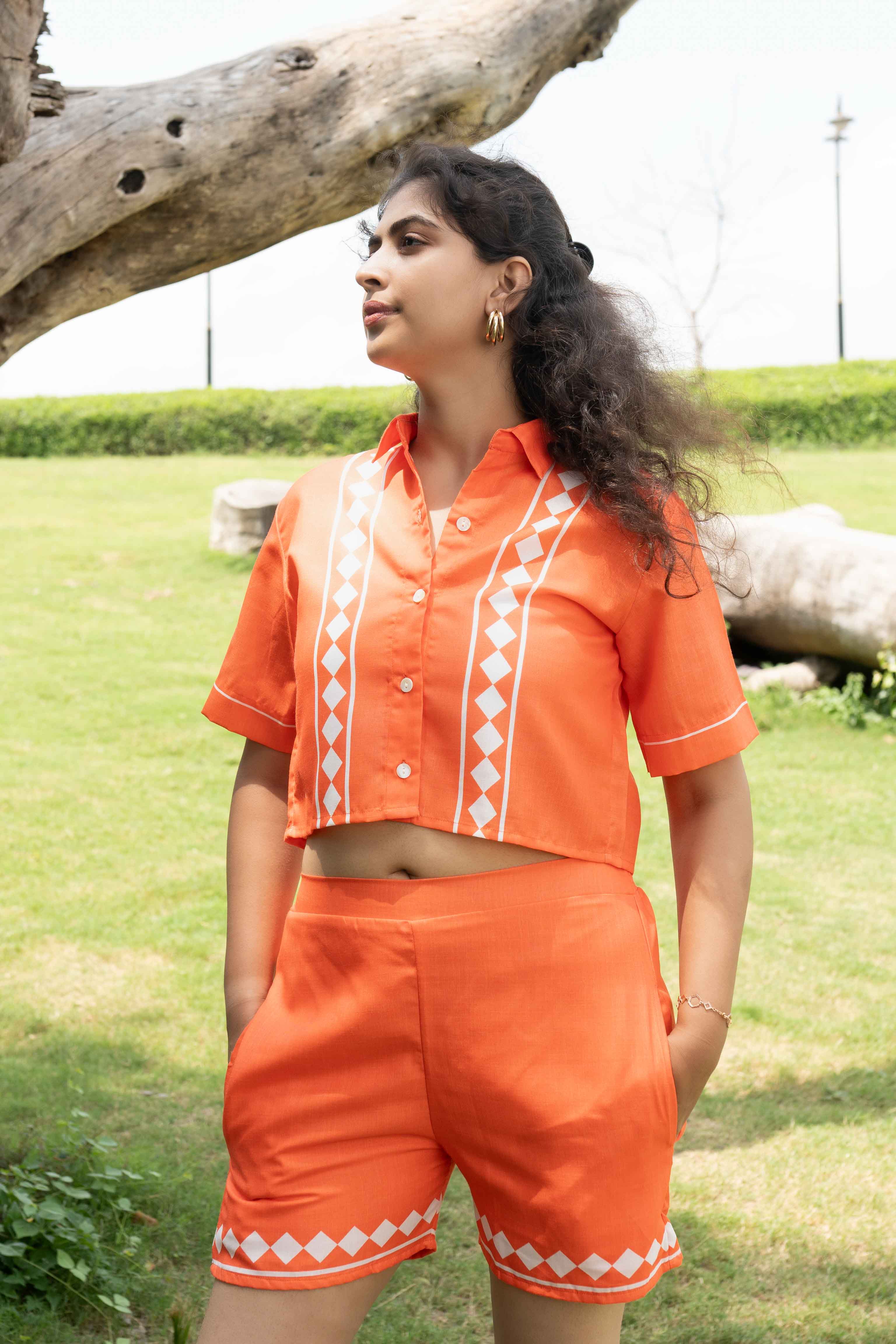 Orange printed co-ord set