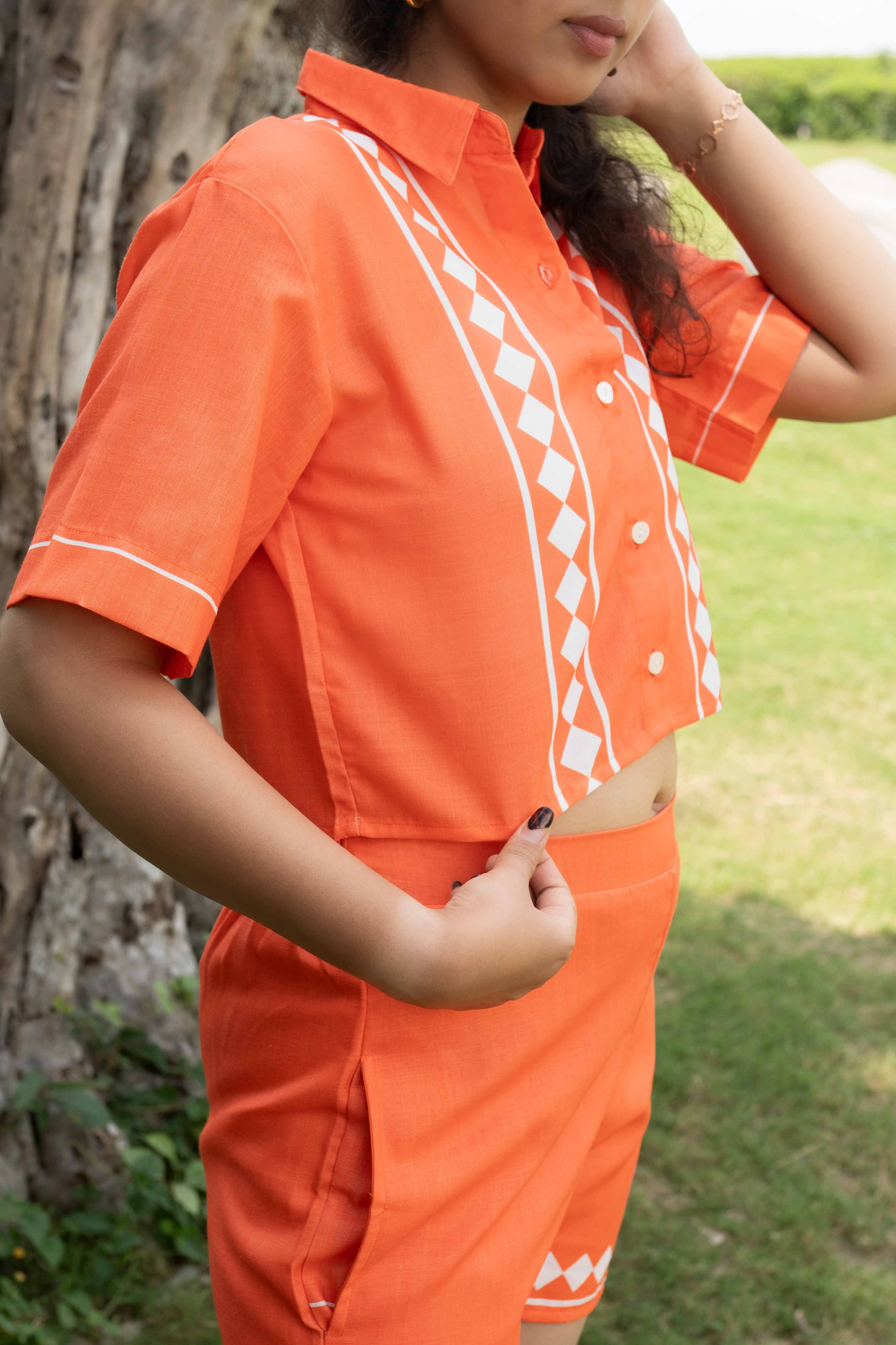 Orange printed co-ord set