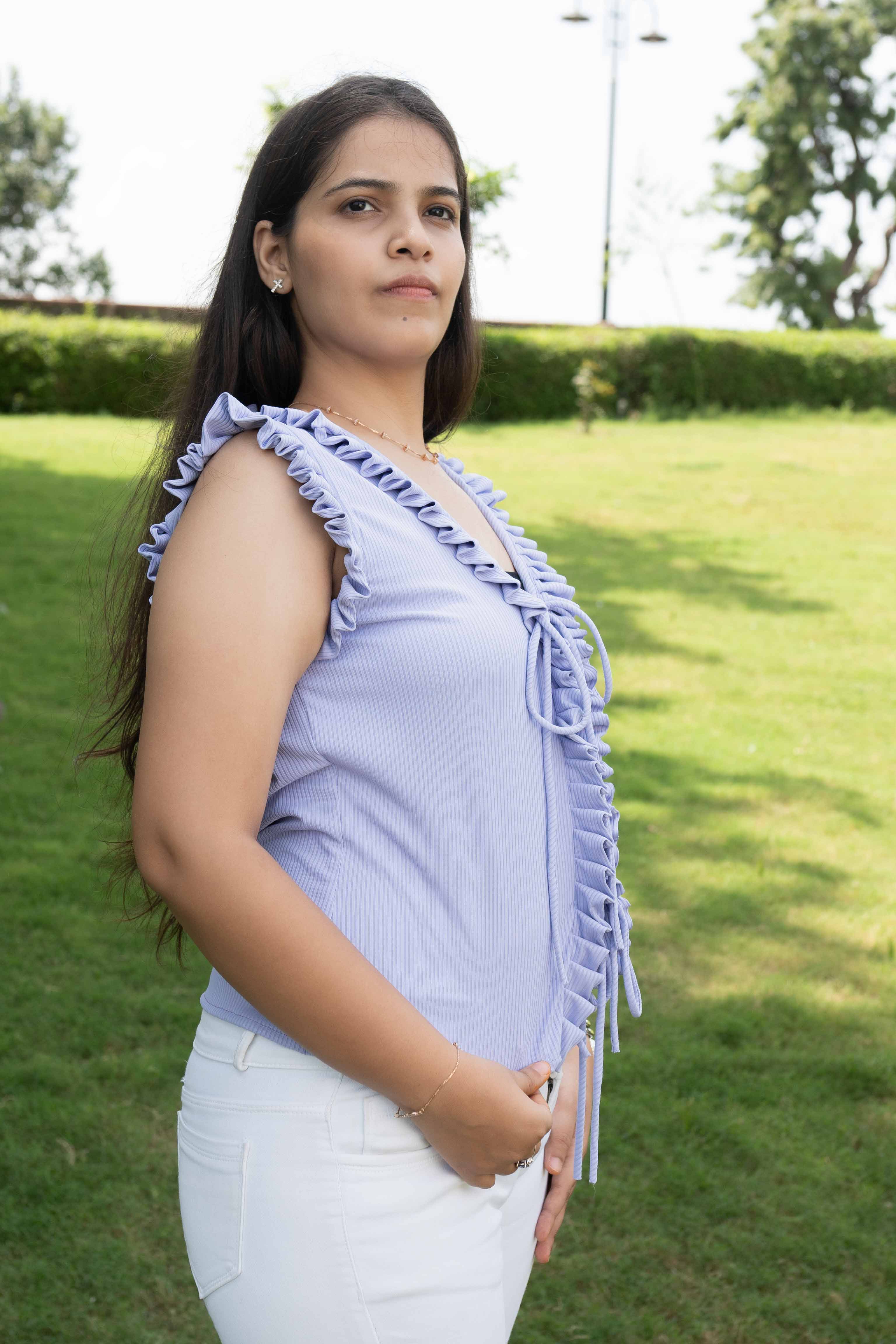 Lavender frill top