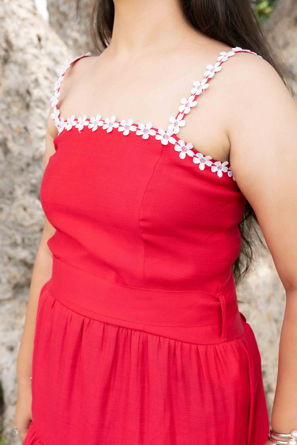 Fuchsia pink lace dress
