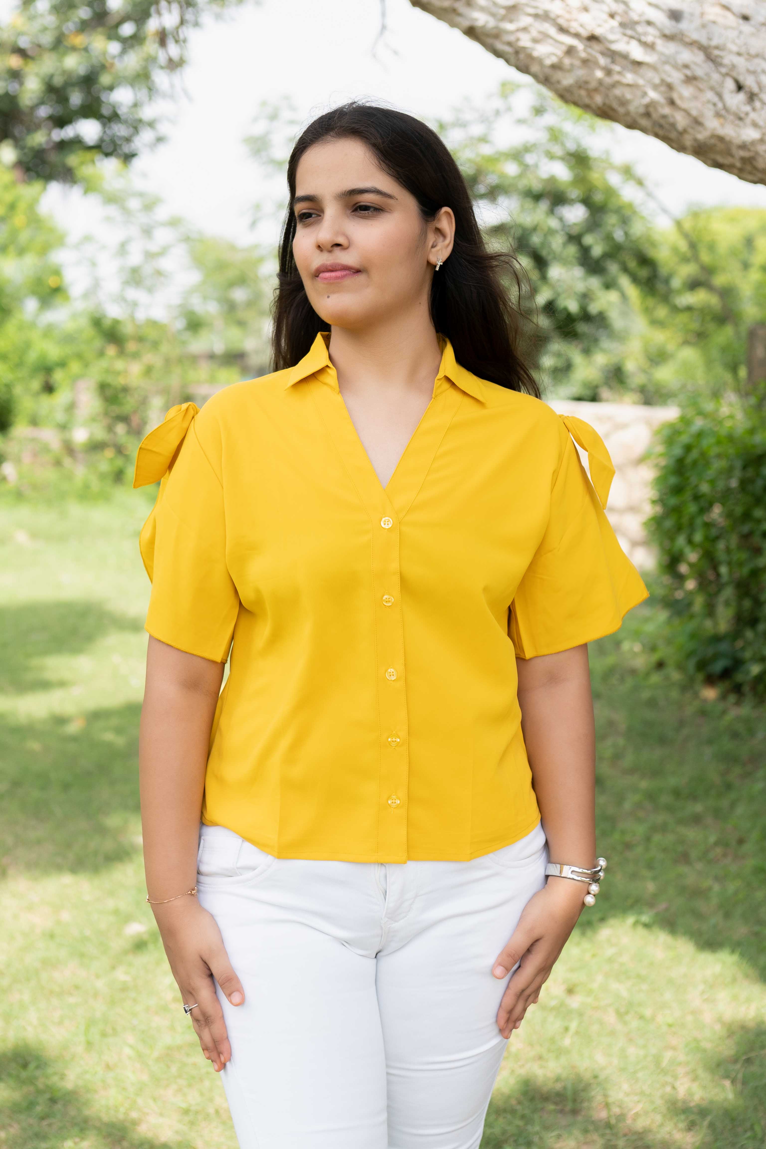 yellow shirt top