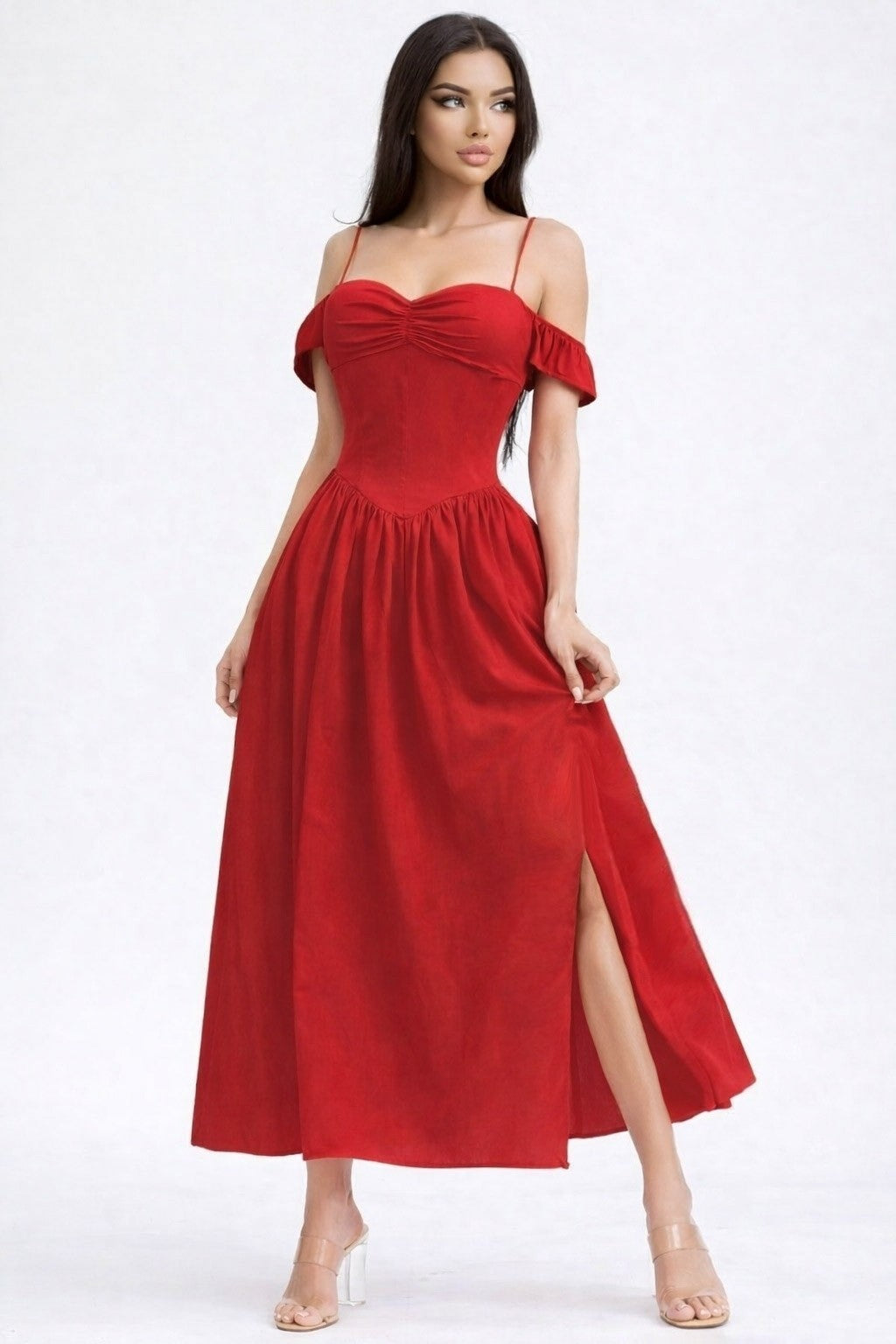 Elegant Off Shoulder Maxi Dress