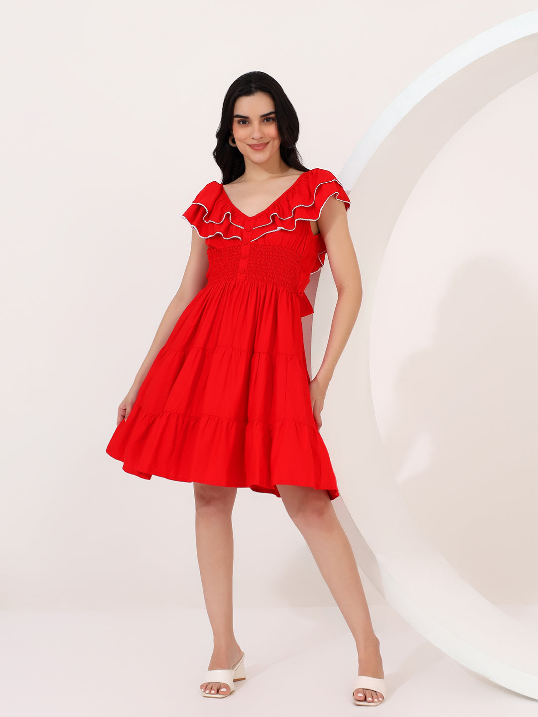 Red lace dress
