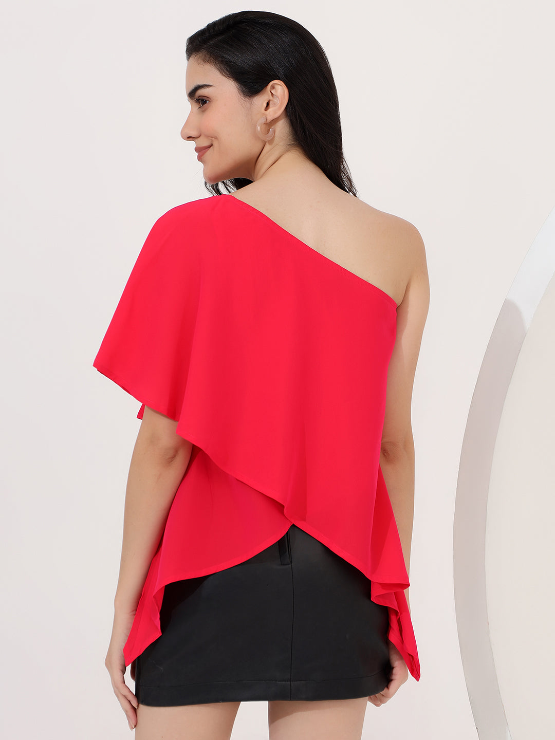 pink one shoulder top