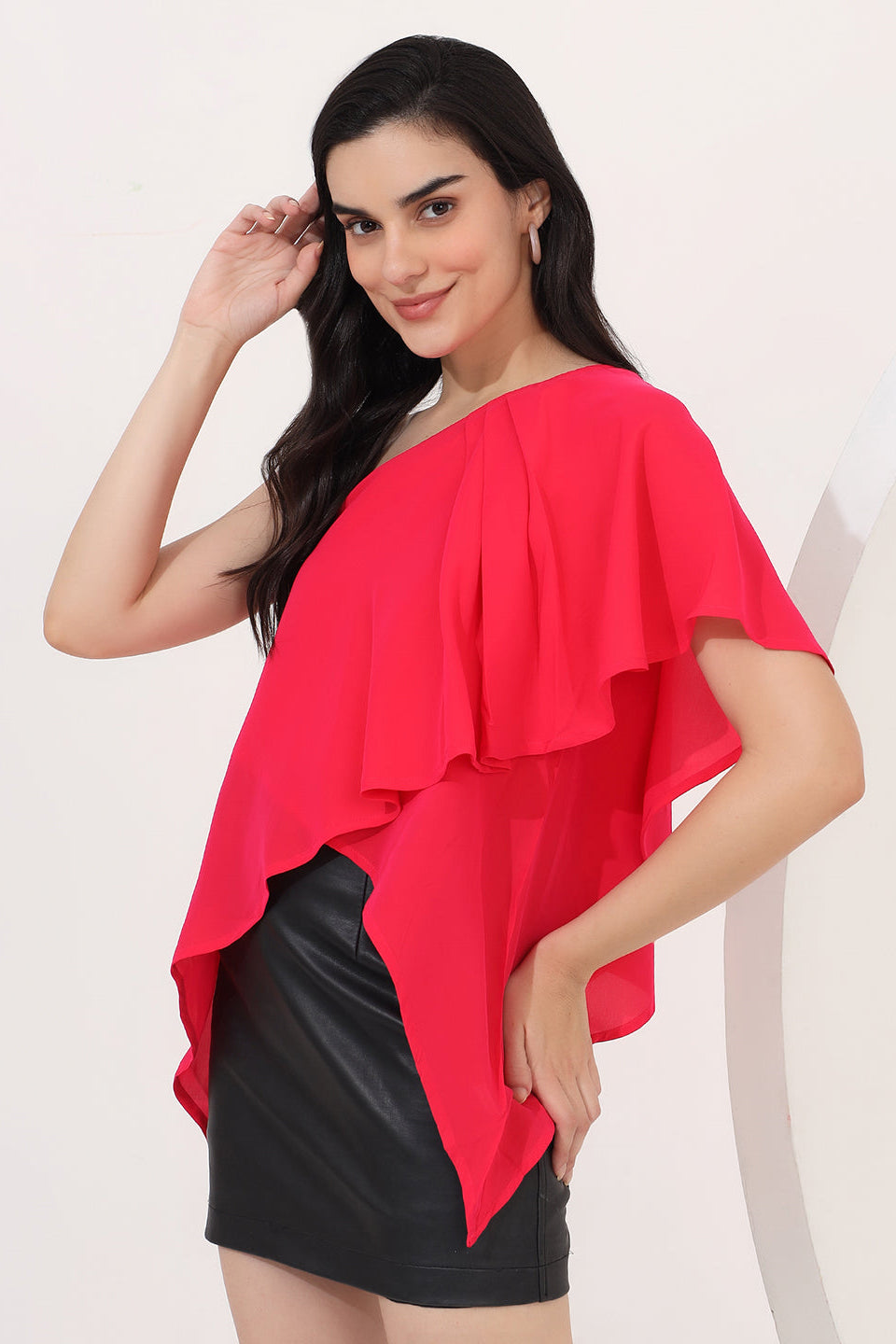 pink one shoulder top