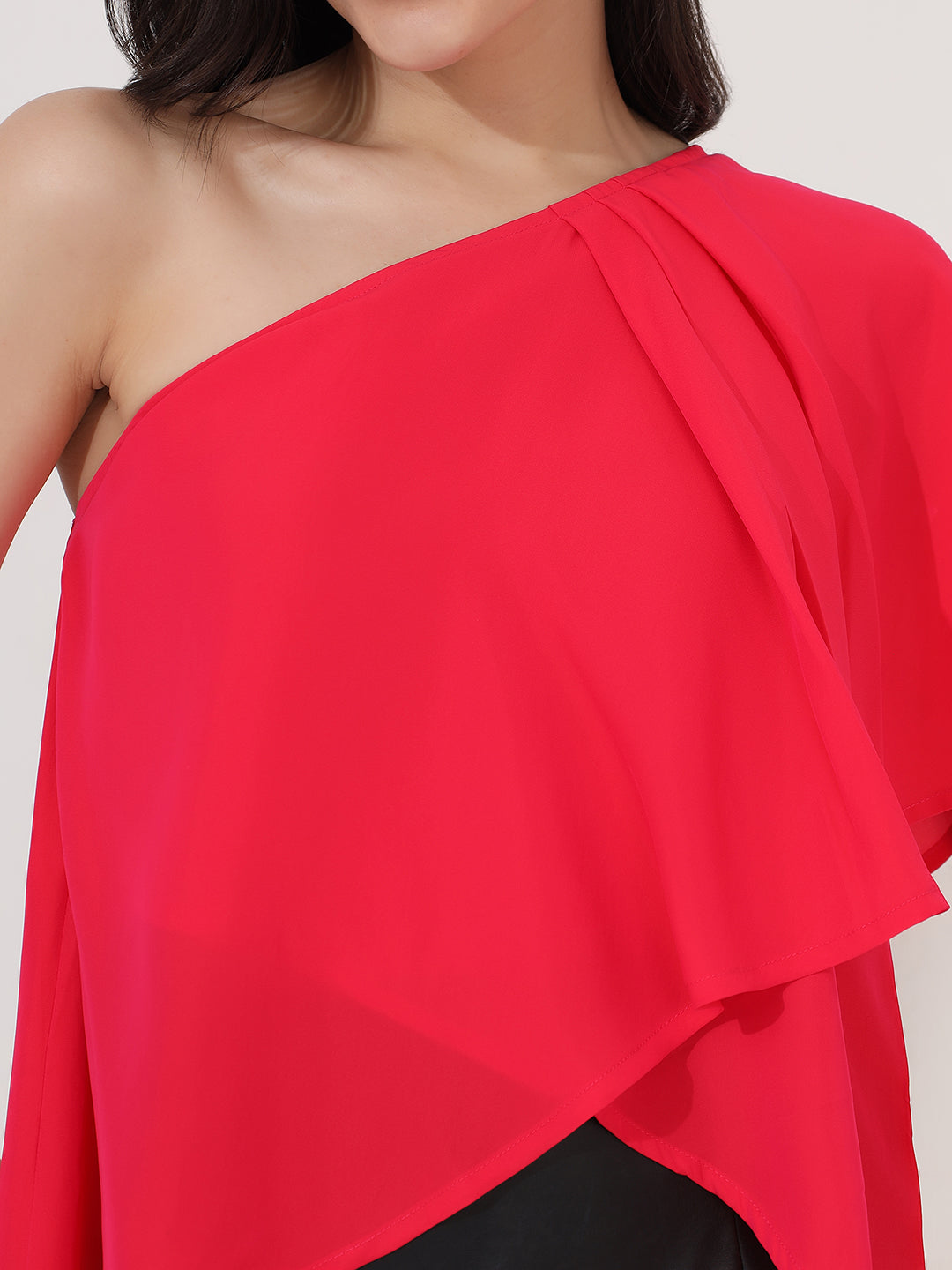 pink one shoulder top