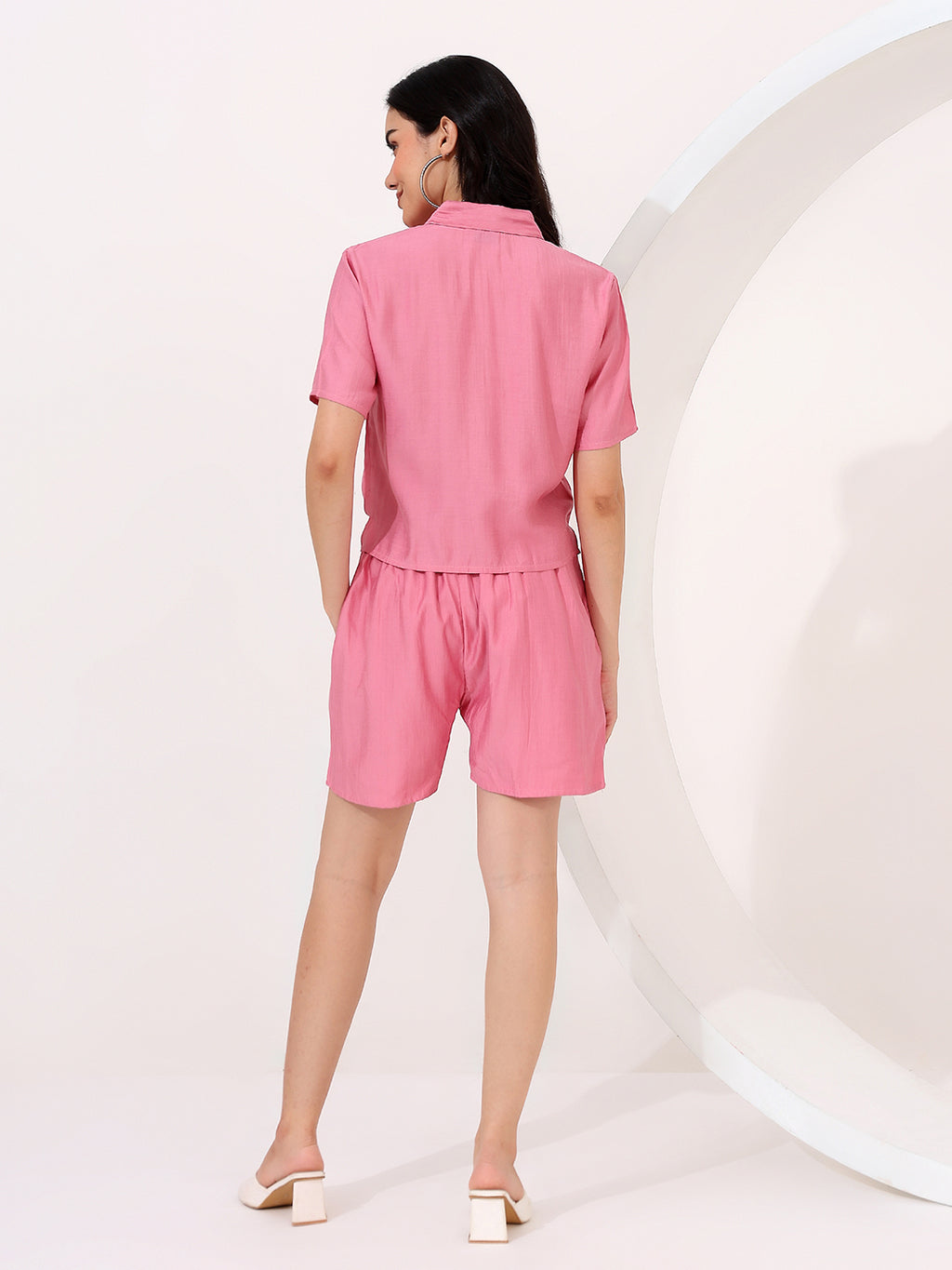 Mauve embroided cord set