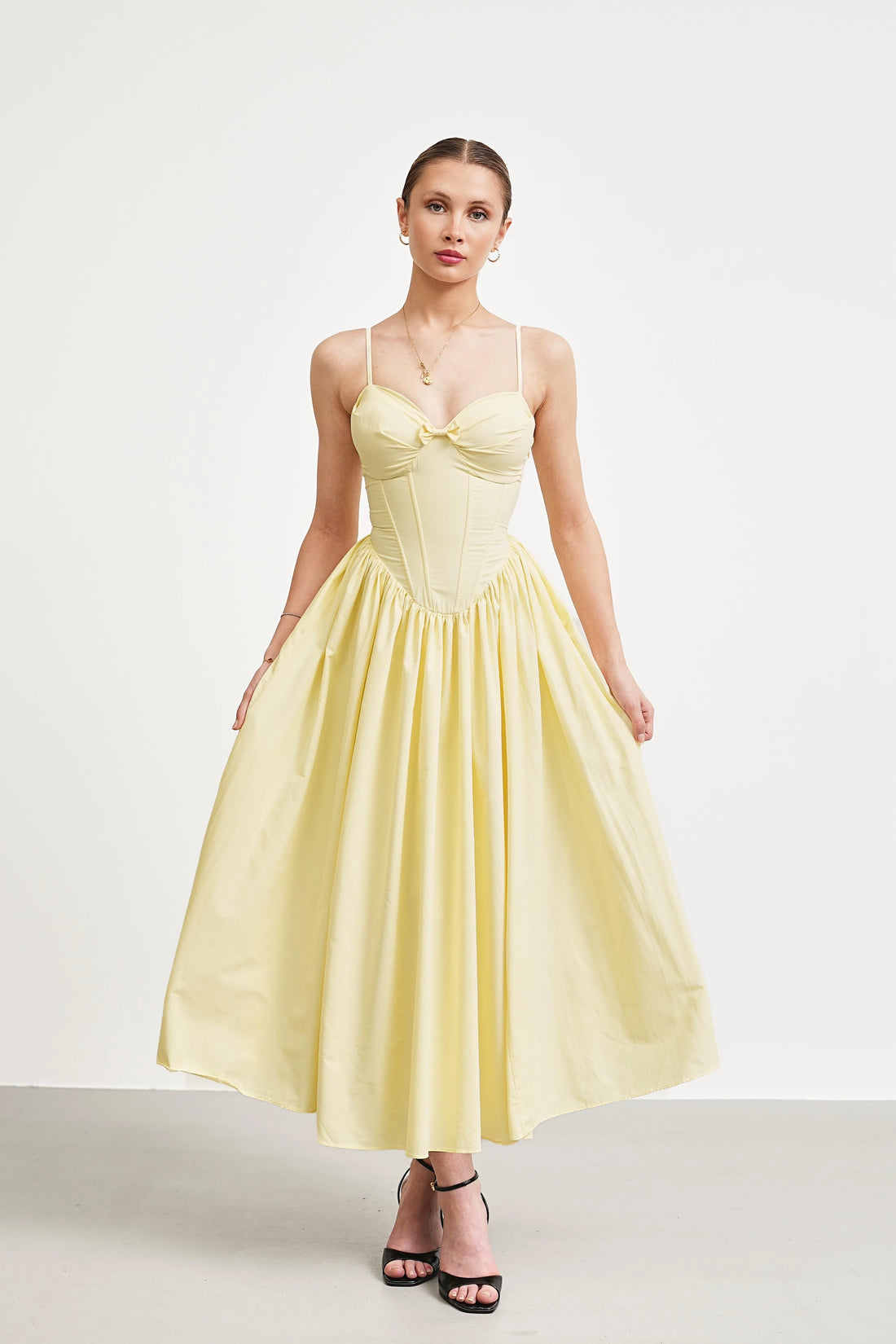Vanessa Corset Butter Yellow Dress