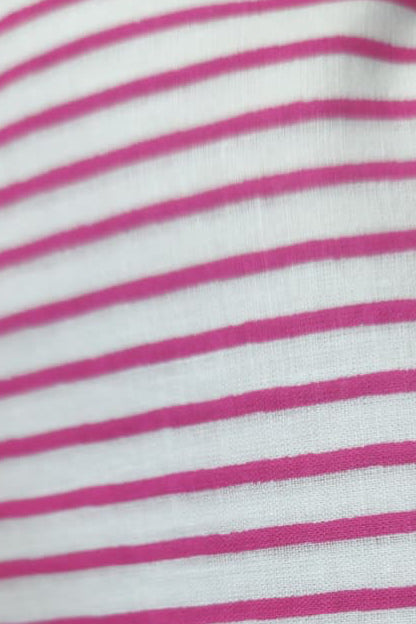 Close-up of a pink and white striped fabric