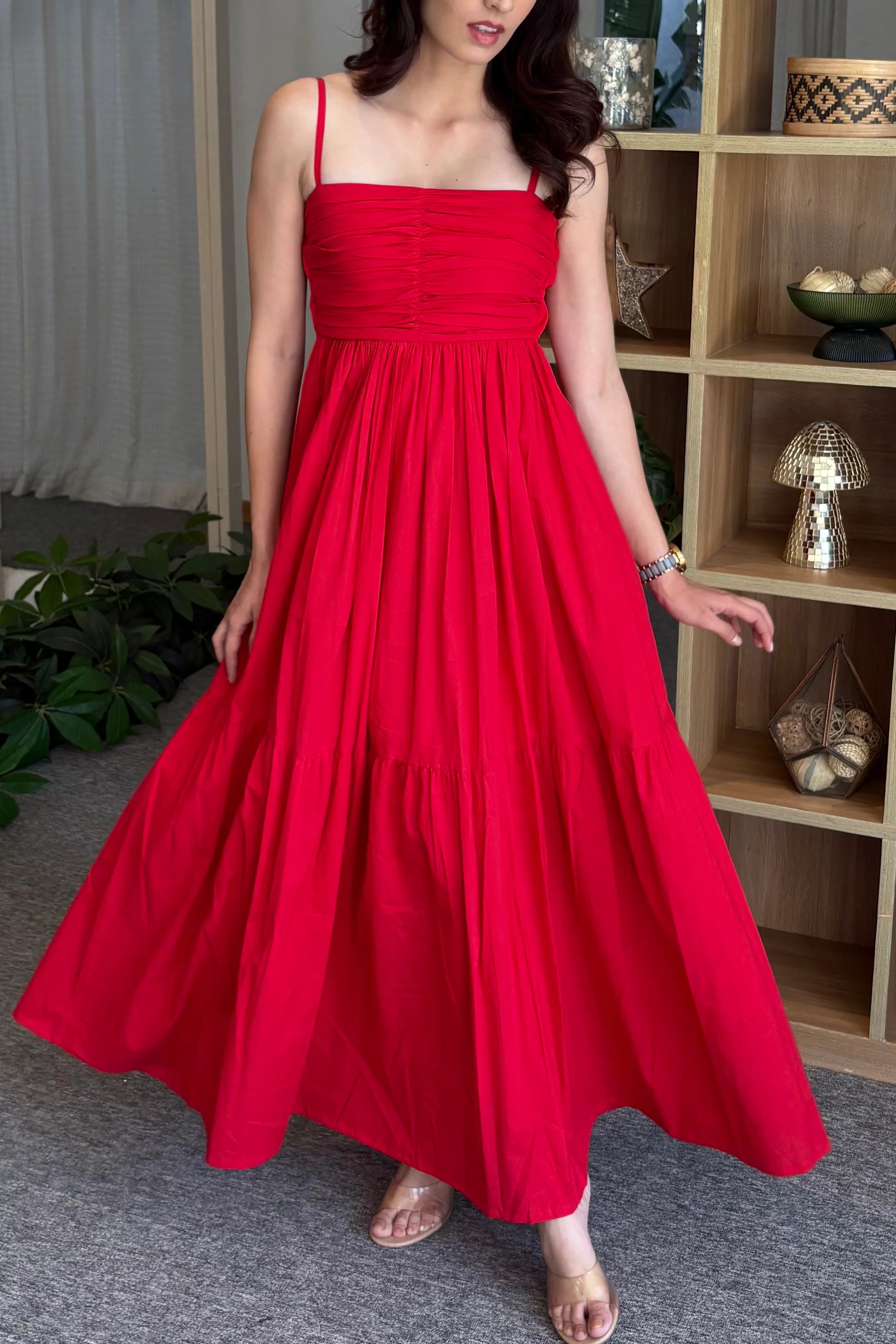 Red cotton dress-1