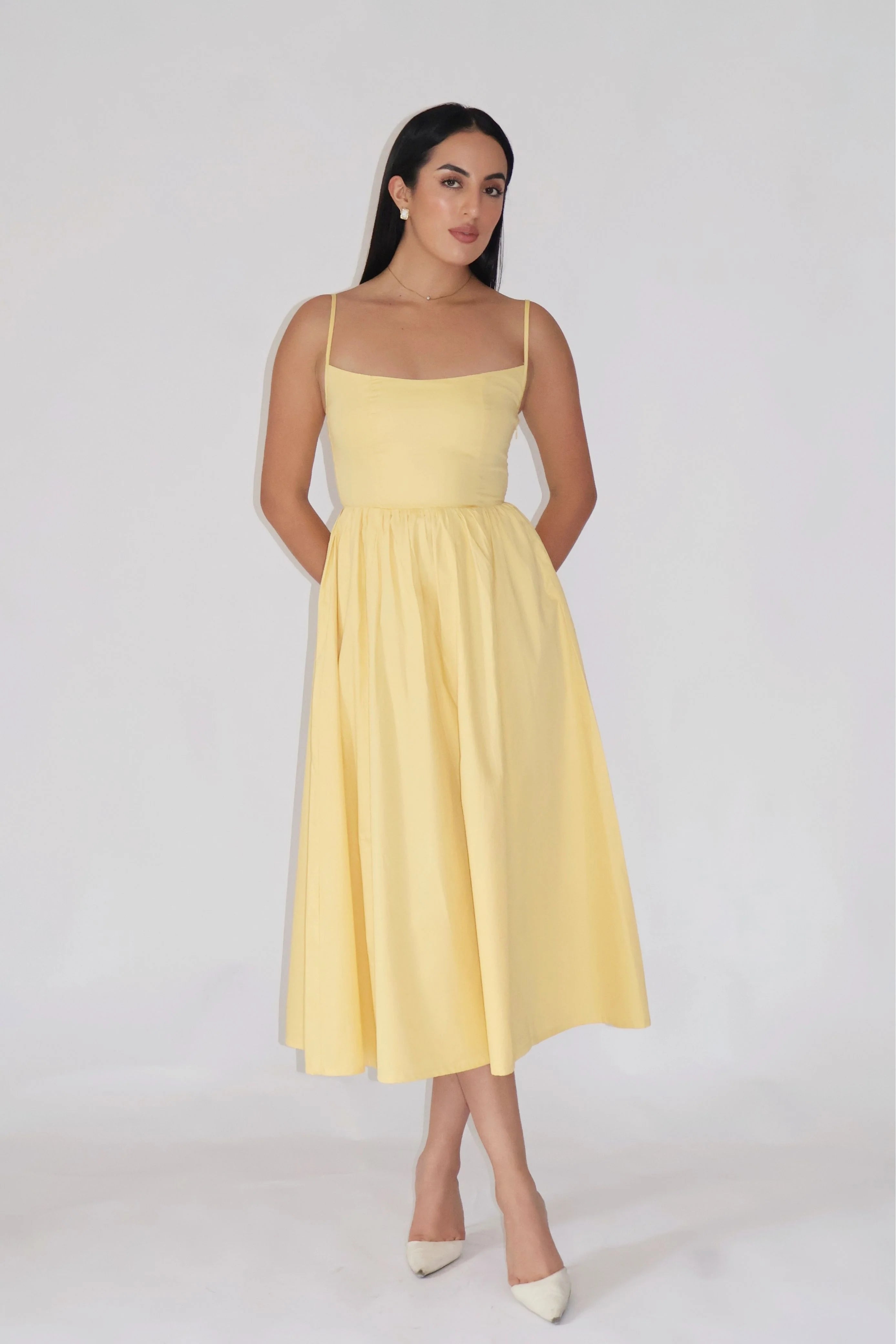 Butter yellow cotton dress