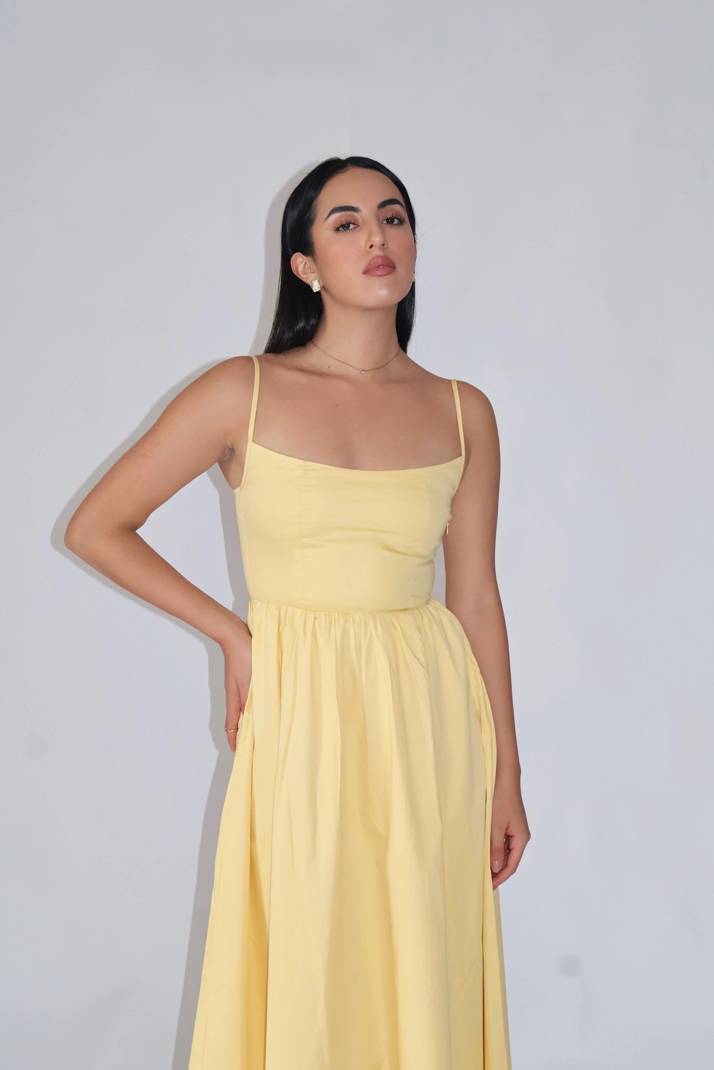 Butter yellow cotton dress